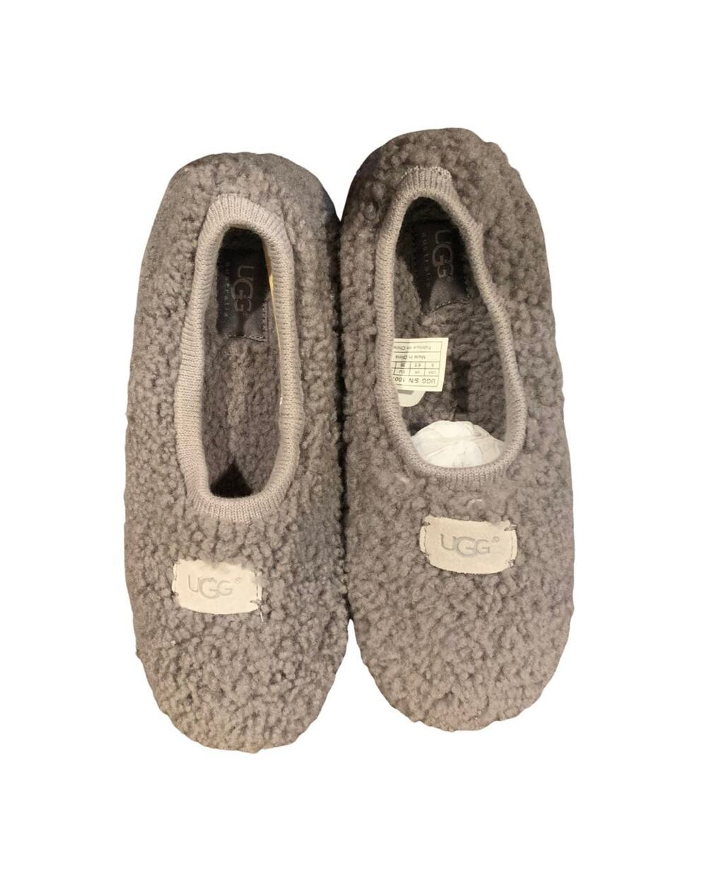 UGGS Womens Birche Slippers Size 8 Gray Sheepskin Loungewear Winter 1007721